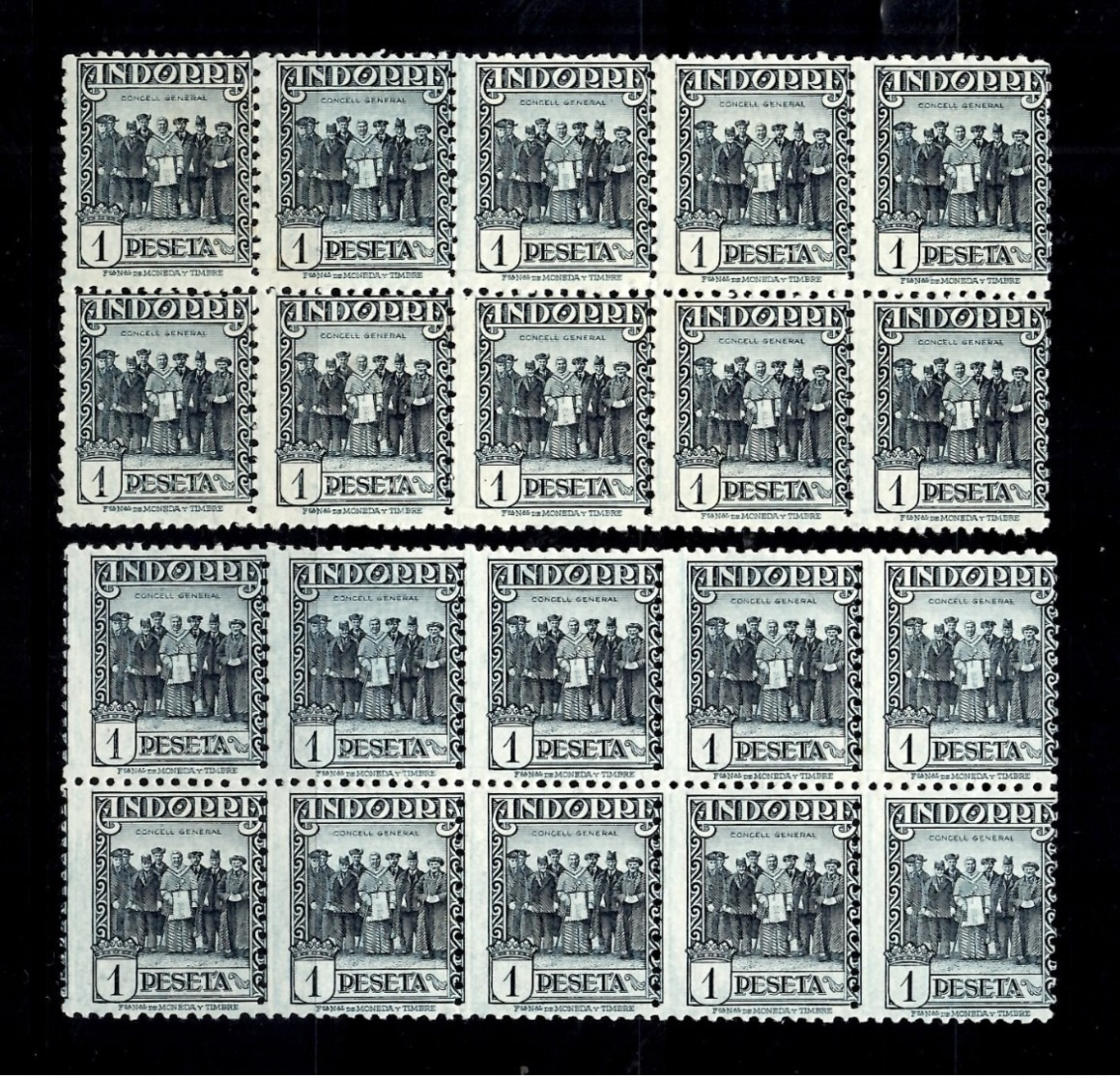 Andorre Espagnol YT N° 24B En Deux Blocs De 10 Timbres Neufs (*). TB. A Saisir! - Unused Stamps