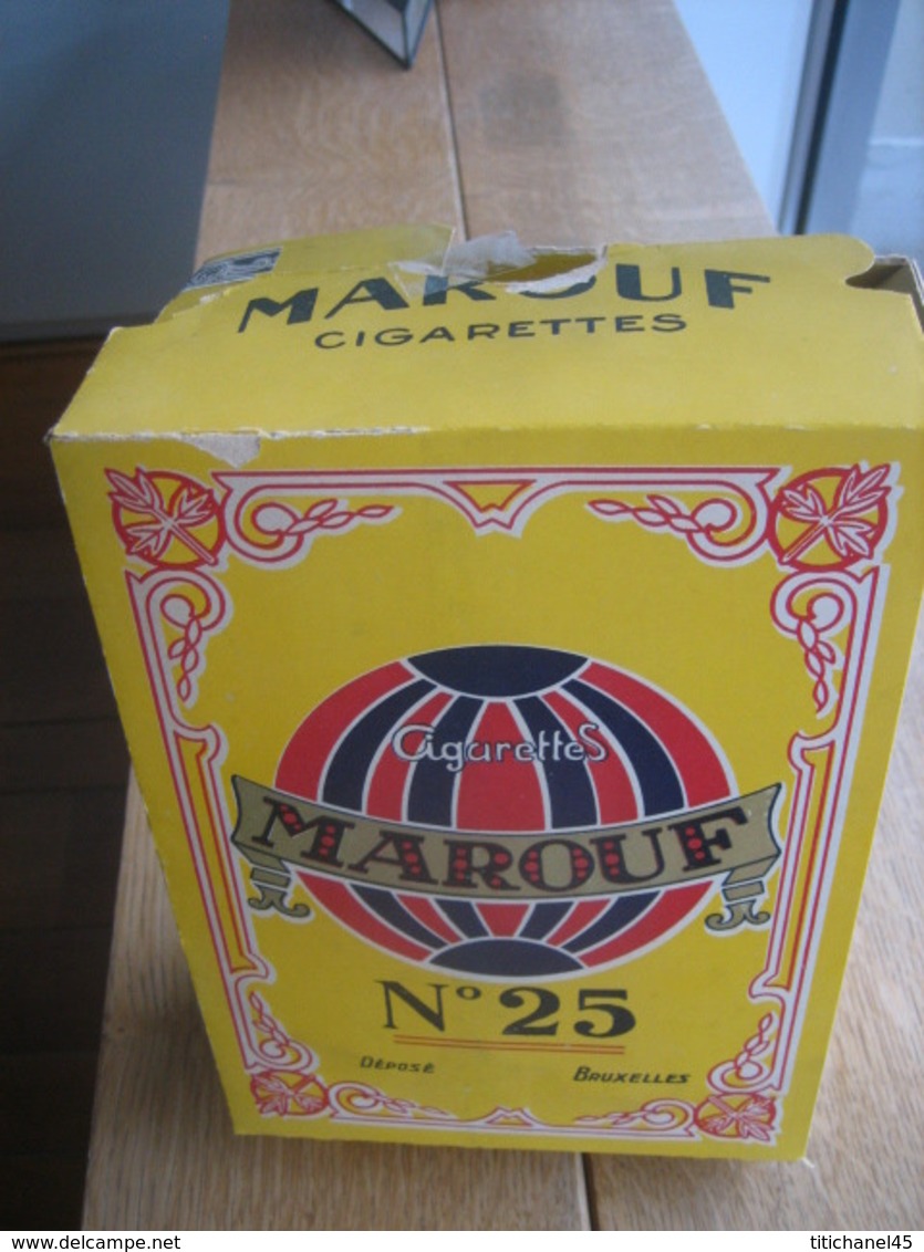 Grande Boite Factice Publicitaire Très Ancienne En Carton - Cigarettes égyptiennes MAROUF N°25 - Boîtes