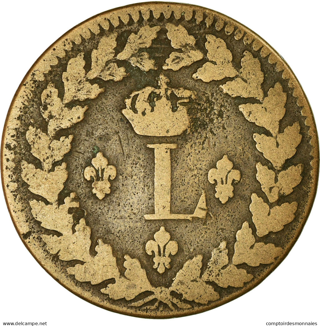 Monnaie, France, Louis XVIII, Decime, 1815, Strasbourg, TB, Bronze - D. 10 Centimes