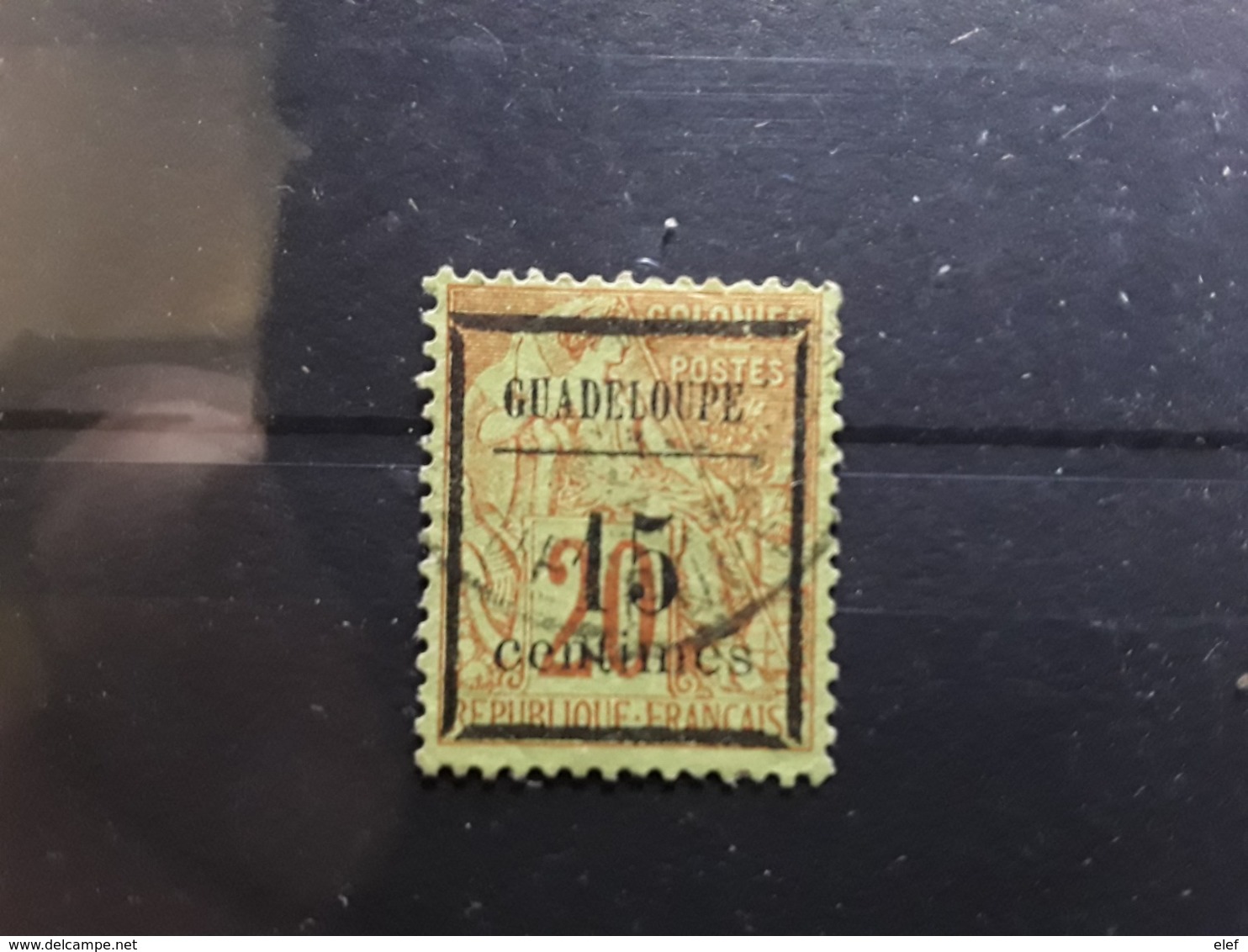 GUADELOUPE 1889, Type ALPHEE DUBOIS Surchargé,  Yvert No 4, 15 C Sur 20 C Brique Sur Vert,  Obl TB - Gebraucht