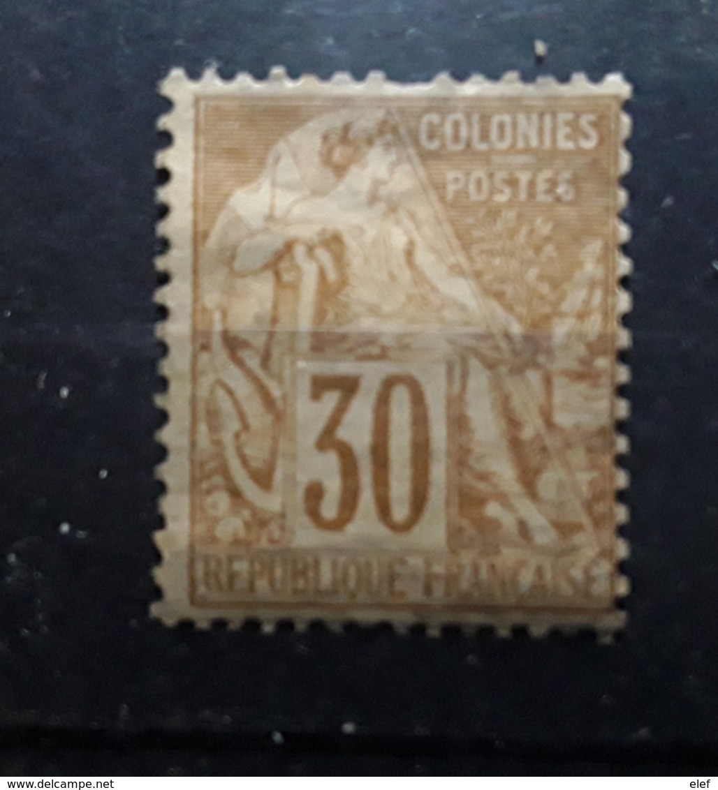 Colonies Générales 1881 Type ALPHEE DUBOIS , Yvert No 55 ,30 C Brun Neuf * MH B TB Cote 50 Euros - Alphée Dubois