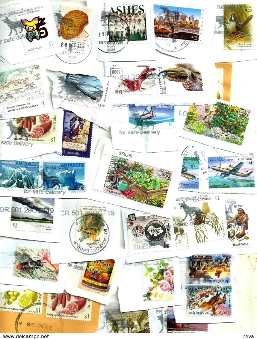 AUSTRALIA LOT8 MIXTURE OF50+USED STAMPS SOME 2015/19 INC.NEW"MELBOURNE"$3,,"GARDEN"$1,ETC READ DESCRIPTION!! - Gebraucht