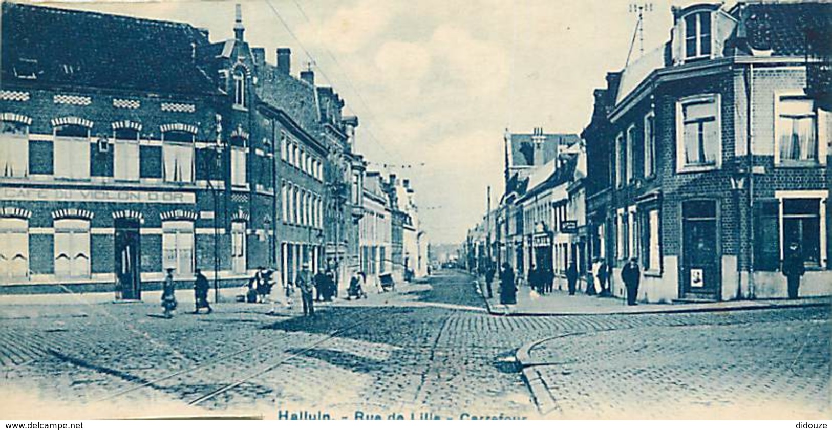 59 - Halluin - Rue De Lille - Carrefour - Animée - Etat Carte Découpée - Voir Scans Recto-Verso - Otros & Sin Clasificación