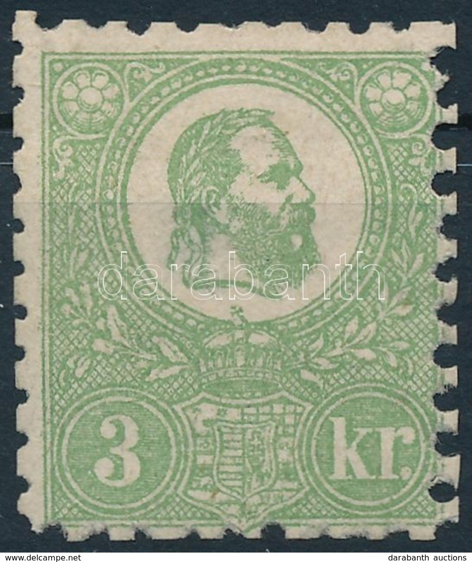 (*) 1871 Kőnyomat 3kr Zöld (*240.000) / (papírelvékonyodás / Thin Paper) - Other & Unclassified