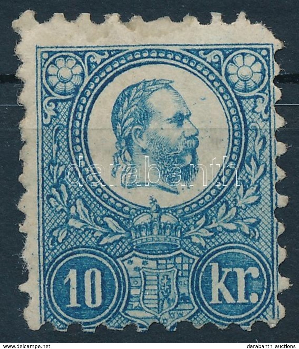 * 1871 Réznyomat 10kr Eredeti Gumival, Falcos (100.000) (sarokhiba / Missing Corner Perf.) - Andere & Zonder Classificatie