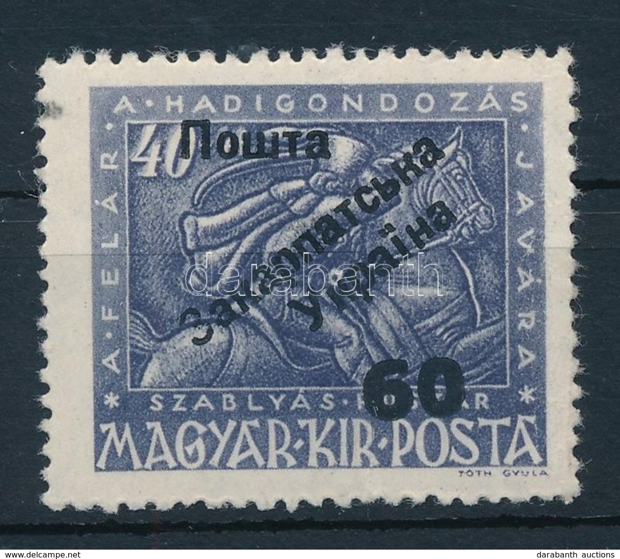 ** Ungvár II. 1945 Hadigondozás 60/40f Bodor Vizsgálójellel (35.000) - Other & Unclassified