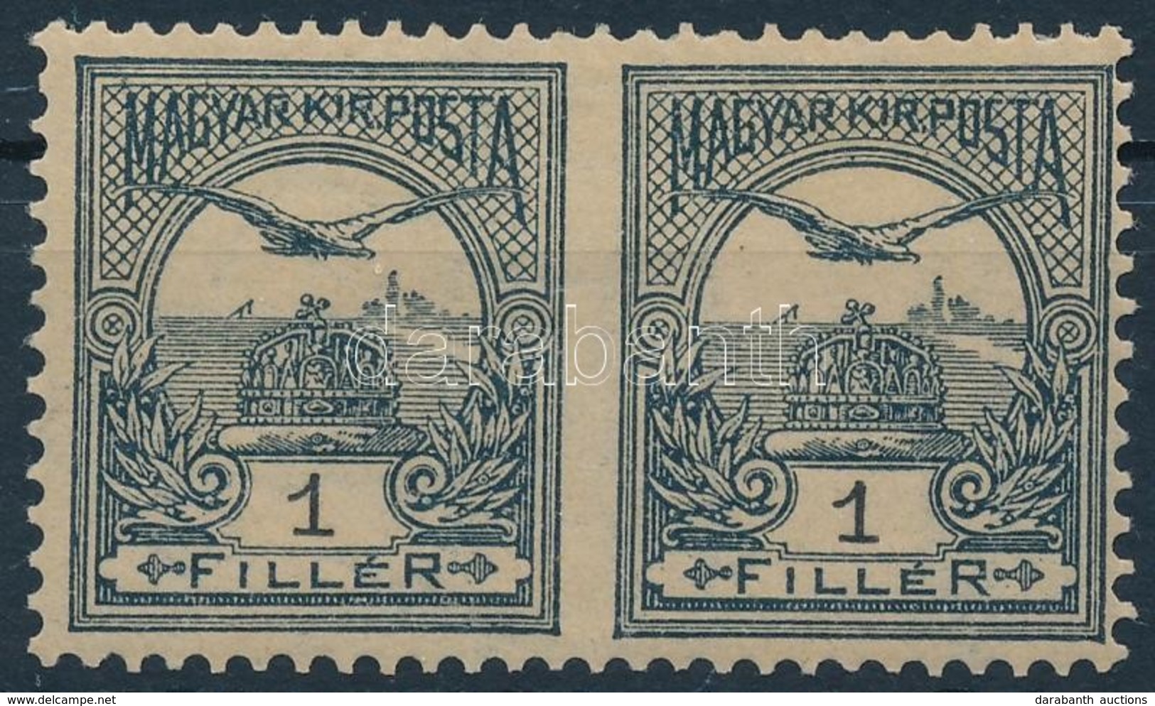 ** 1900 Turul 1f Középen Fogazatlan Pár (24.000) - Other & Unclassified