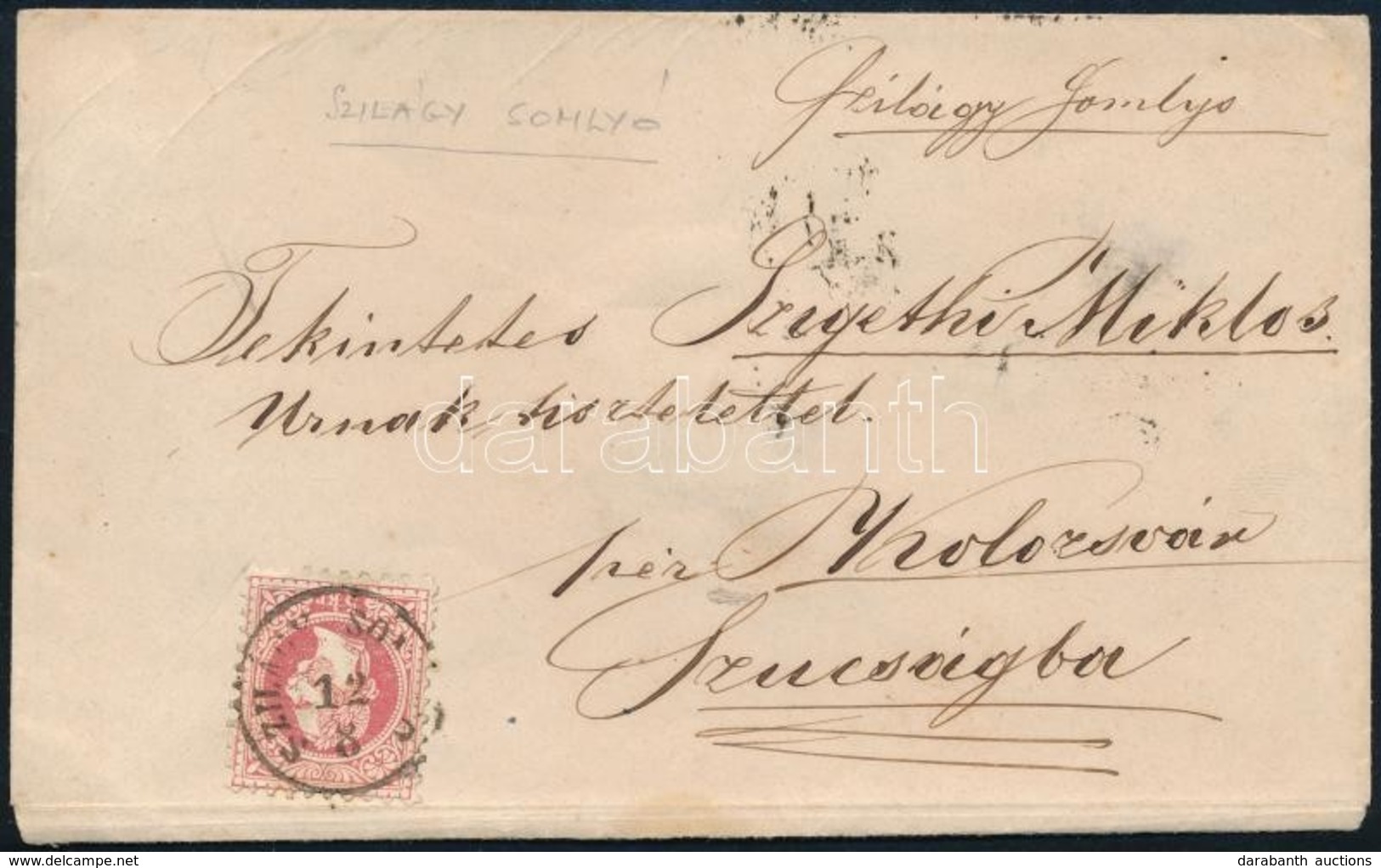 1867 5kr Levélen 'SZILÁGY SOM(LY)Ó' - Other & Unclassified