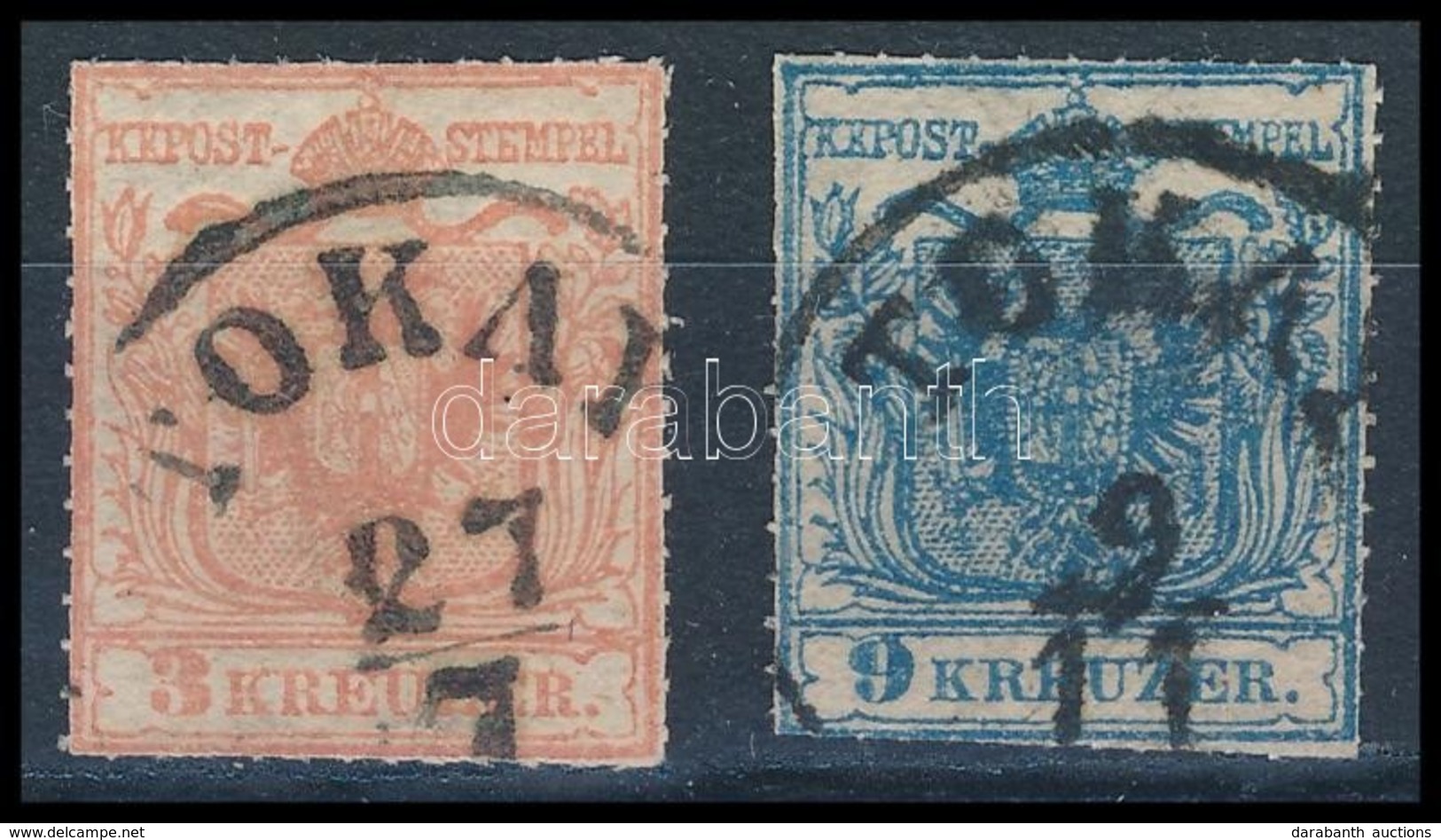 O 1850 3kr és 9rk Hamisítvány Tokaj Fogazás összehasonlító Célra / Forgeries For Comparison - Otros & Sin Clasificación