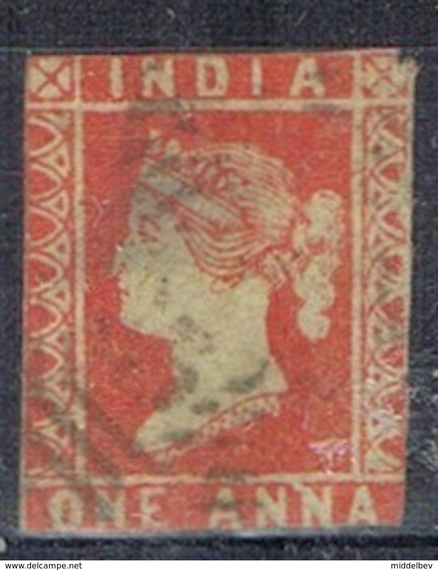 DO 15292 INDIA GESTEMPELD  YVERT NRS 3 ZIE SCAN - 1858-79 Compañia Británica Y Gobierno De La Reina