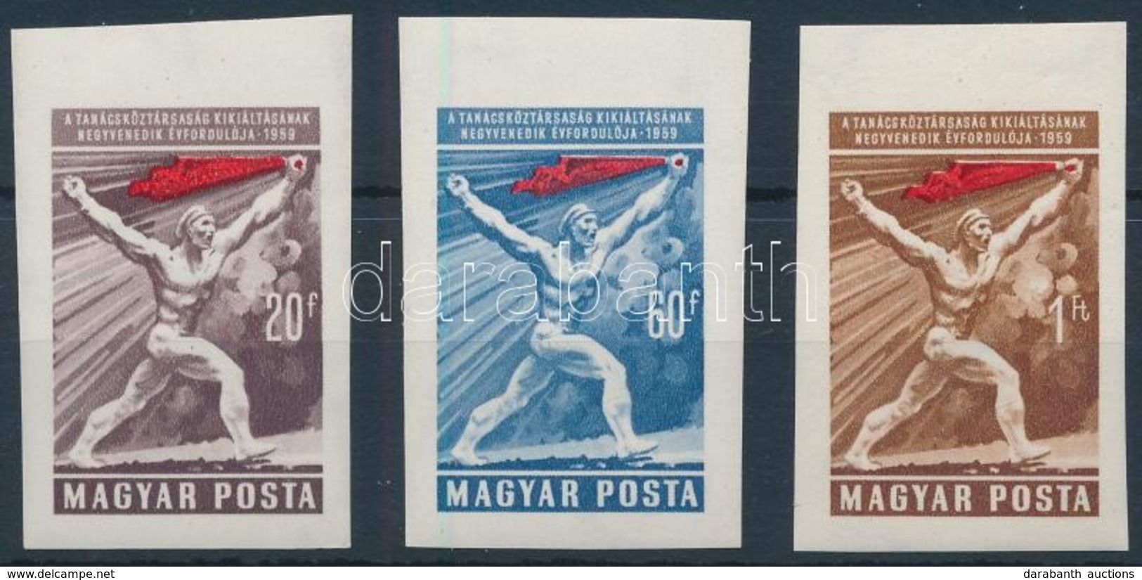 ** 1959 Magyar Tanácsköztársaság (IV.) Vágott Sor (4.000) - Otros & Sin Clasificación