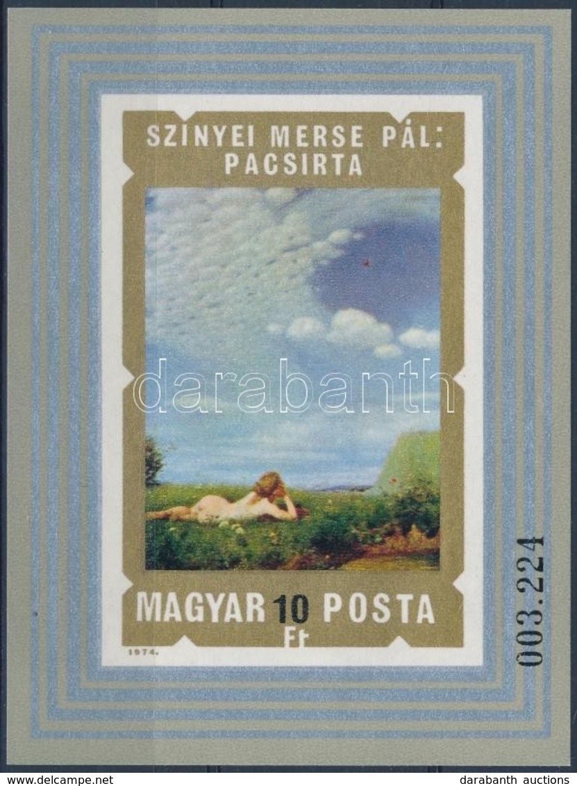 ** 1974 Festmény (XIII.) - Szinyei Merse Pál Vágott Blokk (4.000) - Otros & Sin Clasificación