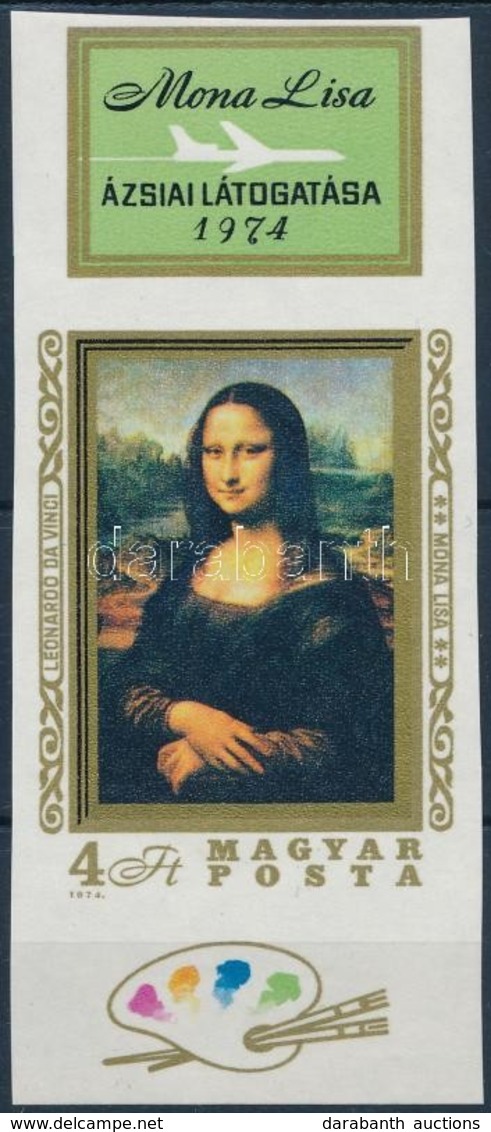 ** 1974 Mona Lisa Vágott Szelvényes Bélyeg (4.000) - Other & Unclassified