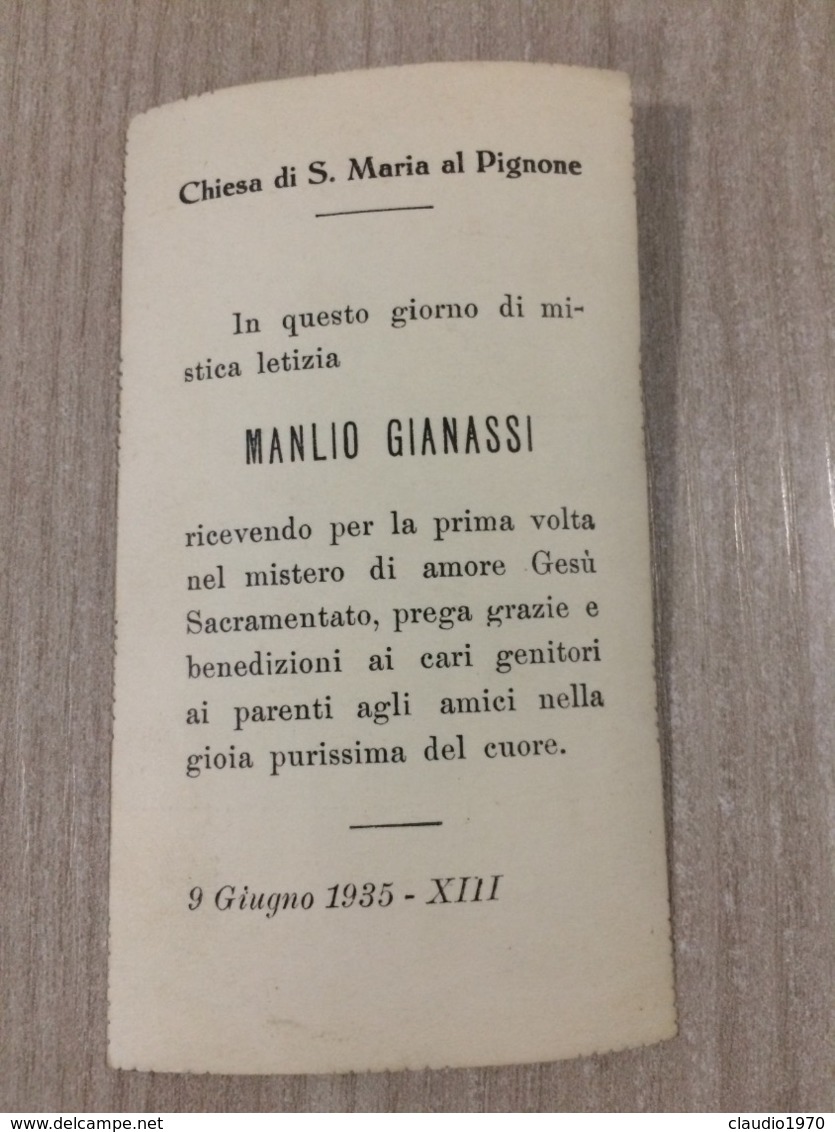 Santino In Ricordo Della Prima Comunione Di Manlio Gianassi In Firenze - Santini