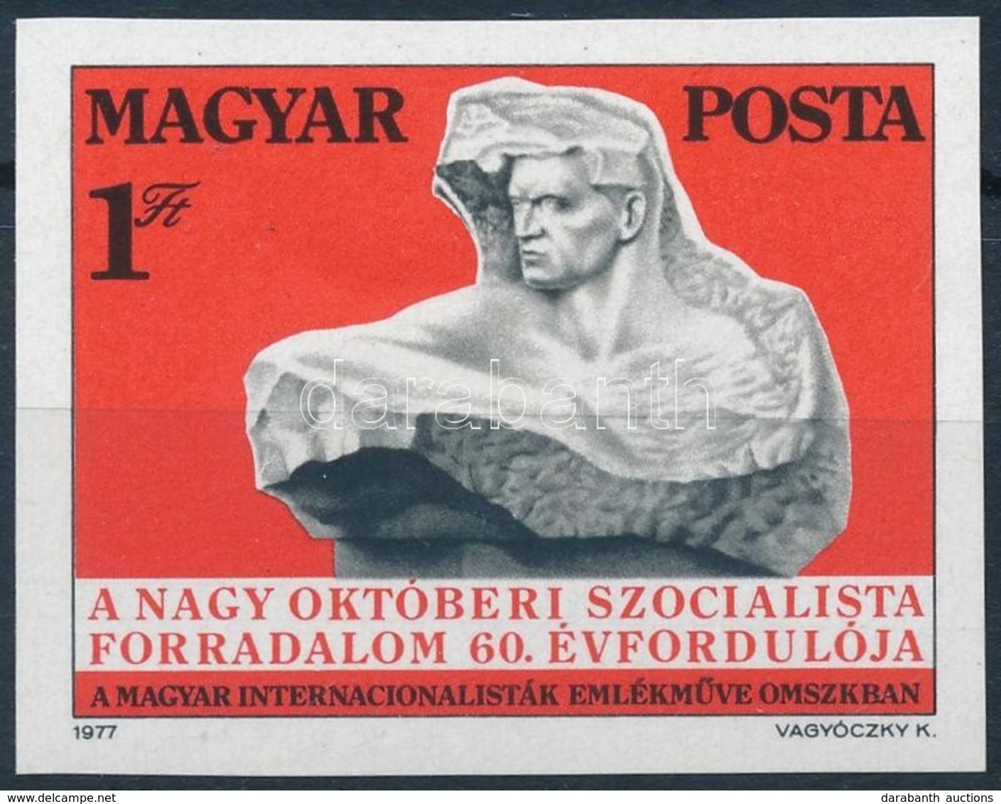 ** 1977 Nagy Októberi Szocialista Forradalom (VI.) Vágott Bélyeg - Otros & Sin Clasificación