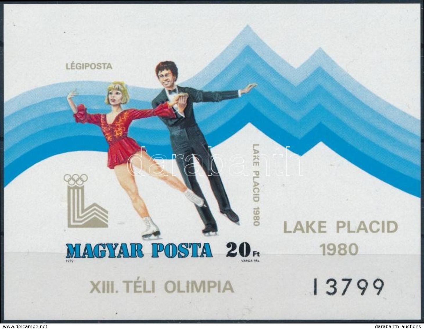 ** 1979 Téli Olimpia (VI.) - Lake Placid Vágott Blokk (5.000) - Other & Unclassified