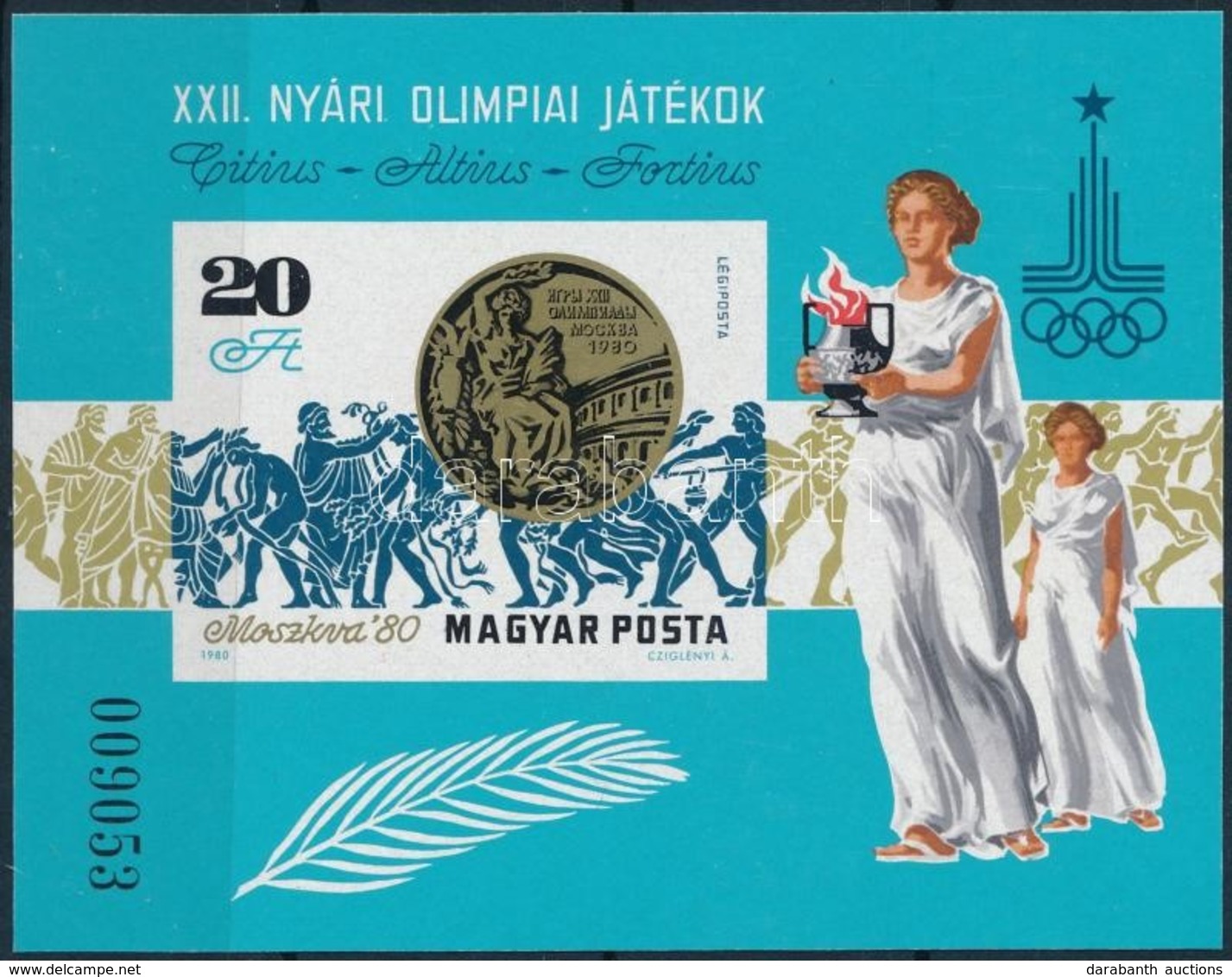 ** 1980 Olimpiai érmesek Moszkva Vágott Blokk (4.000) - Otros & Sin Clasificación