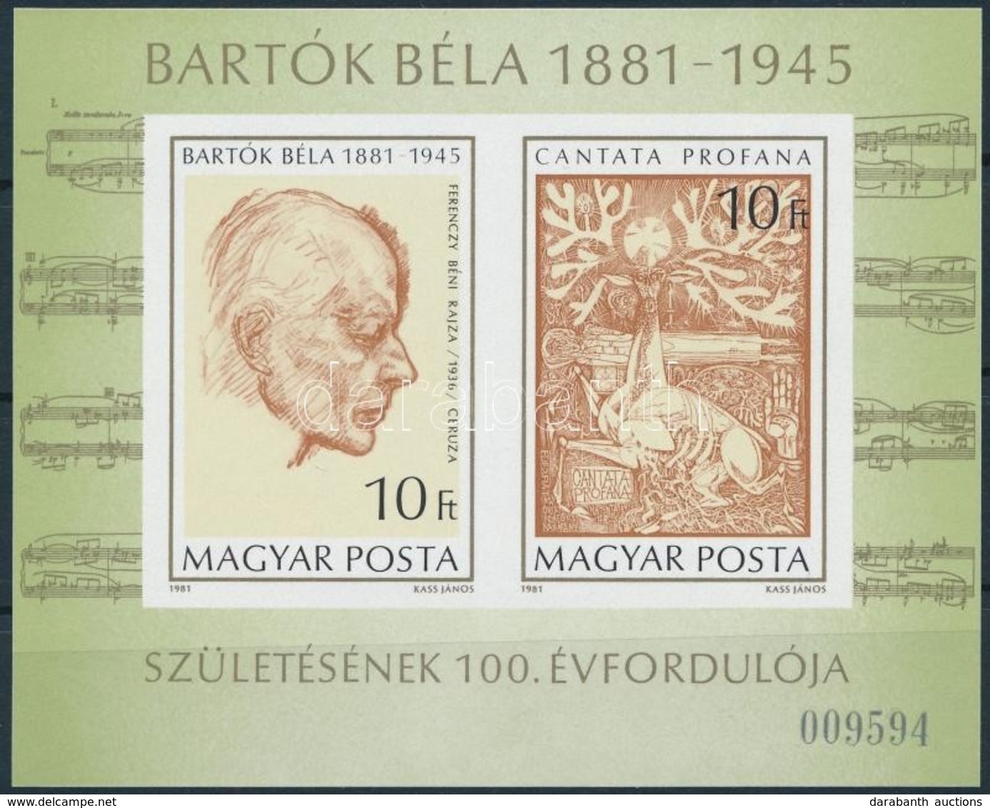 ** 1981 Bartók Béla Vágott Blokk  (4.500) - Otros & Sin Clasificación