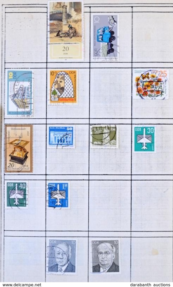 O NDK 1950-1982 Különféle Bélyegek Házi Készítésű Albumlapokon, A4-es Mappában - Sonstige & Ohne Zuordnung