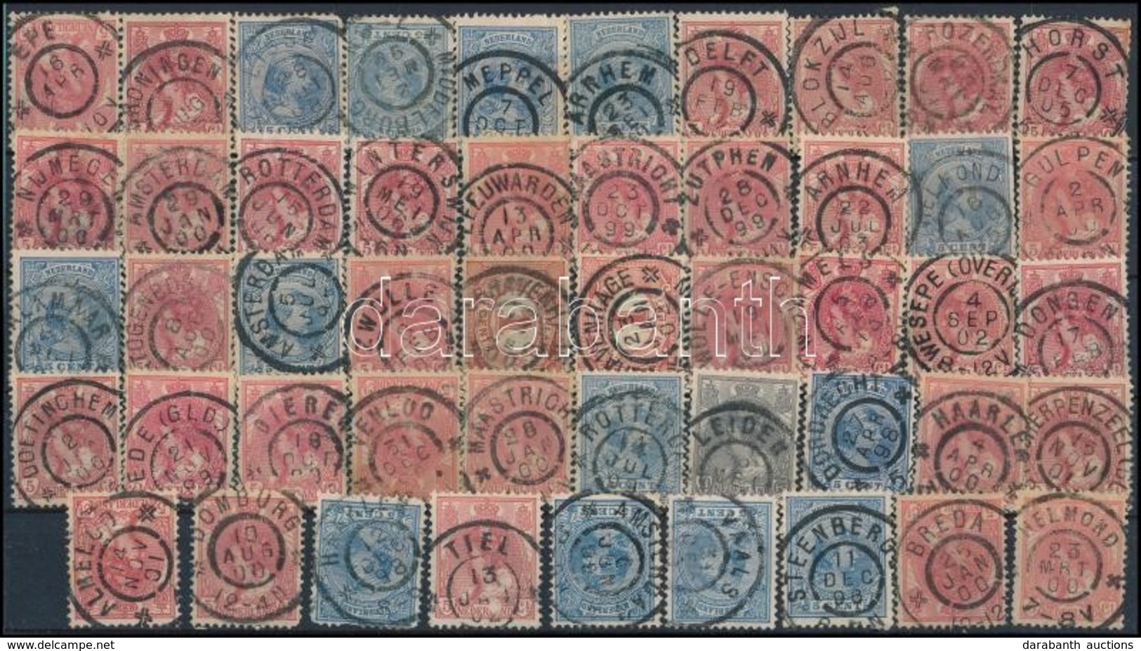 O Hollandia Klasszikus Bélyegek Bélyegzés Gyűjteménye, összesen 113 Db Bélyeg / Netherlands 113 Stamps: 19 Punktstempel  - Otros & Sin Clasificación