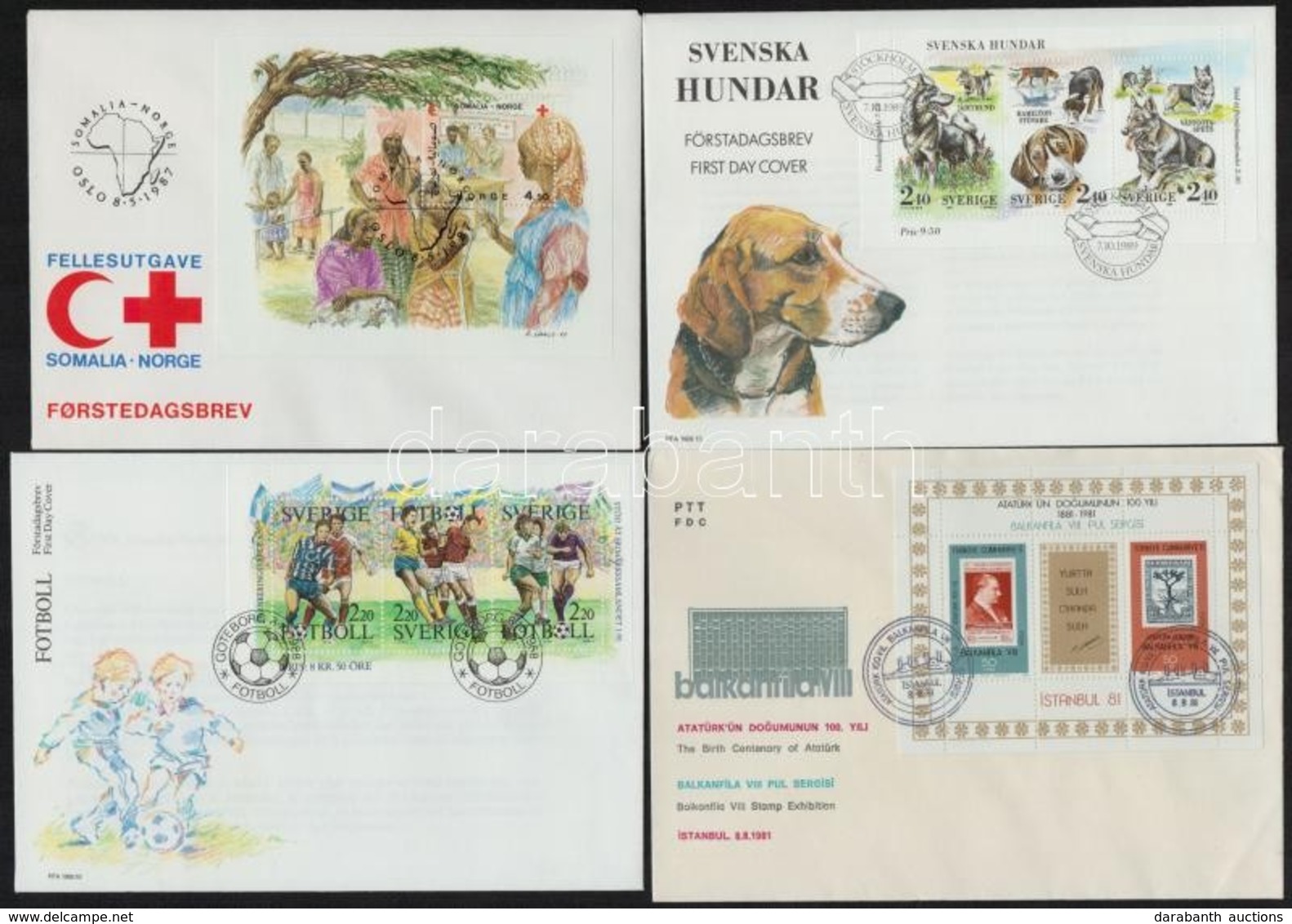 10 Klf FDC Európai Országokból, Csak Blokkok - Other & Unclassified