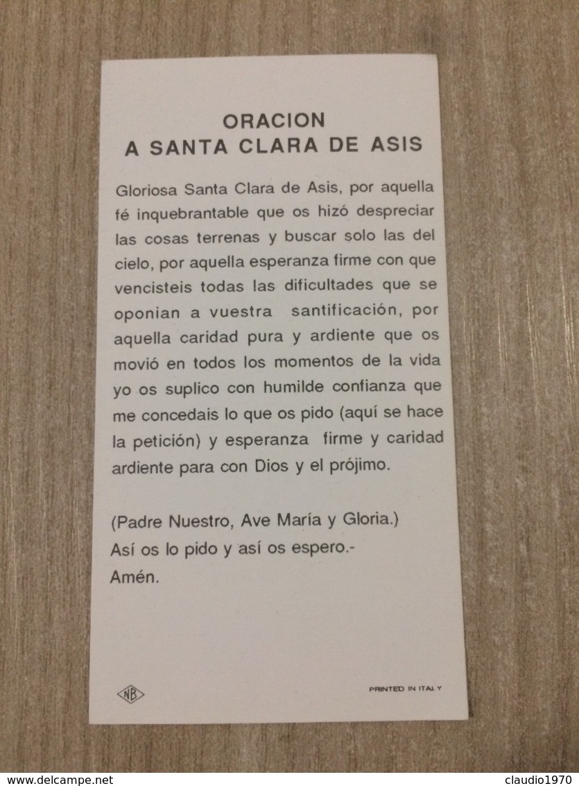 Santino S. Clara Assisiensis - Imágenes Religiosas