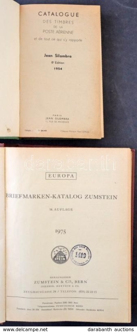 2 Régebbi Bélyeg Katalógus: 1954 Silombra Légiposta Bélyegek (francia Kiadás) és 1975 Zumstein Európa - Other & Unclassified