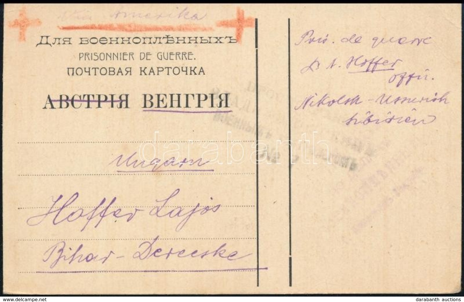 1919 Hadifogoly Levelezőlap / POW Postcard From Nikolsk Ussuriysk Russia - Sonstige & Ohne Zuordnung