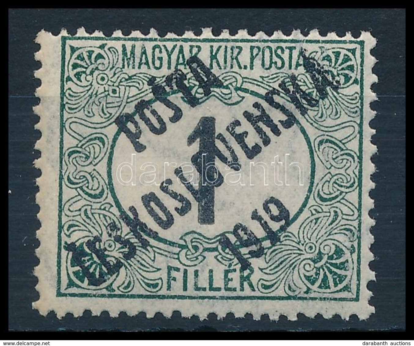 ** Posta Ceskoslovenska 1919 Feketeszámú Portó 1f Garancia Nélkül (**400.000) - Other & Unclassified