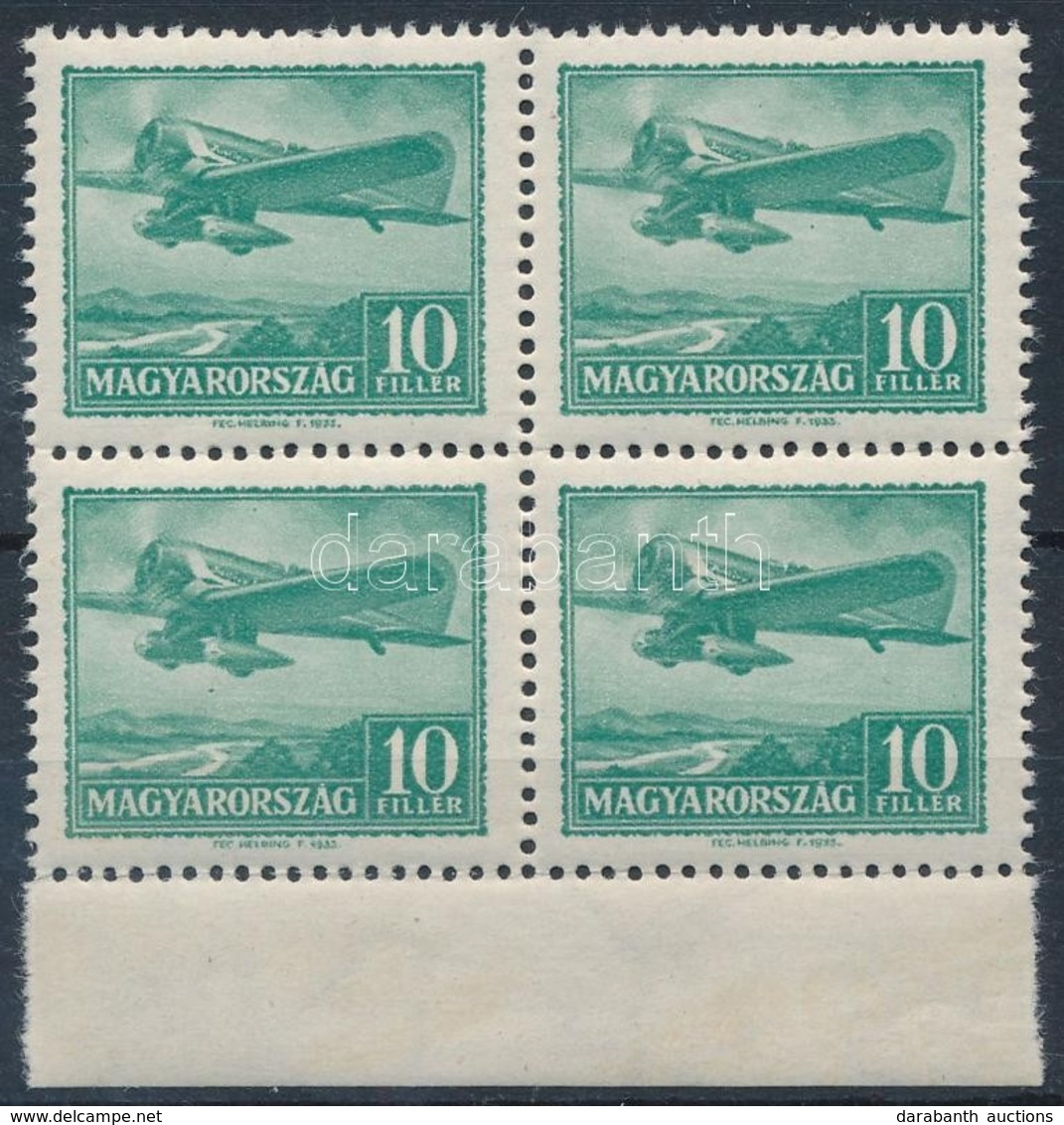 ** 1933 Repülő 10f ívszéli Négyestömb (4.000) - Other & Unclassified