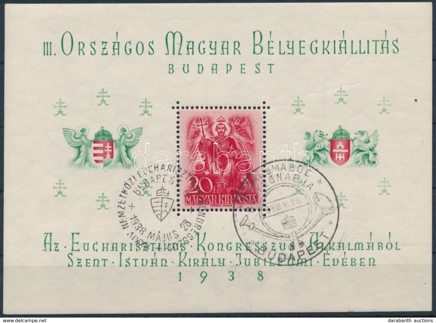 O 1938 ORBÉK Blokk Alkalmi Bélyegzéssel (6.000) - Otros & Sin Clasificación