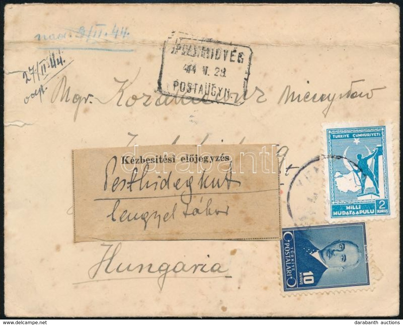 1944 Cenzúrázott Levél Törökországból Az Ipolyhídvégi Lengyel Táborba Címezve, Továbbküldve Pesthidegkút Lengyel Táborba - Other & Unclassified