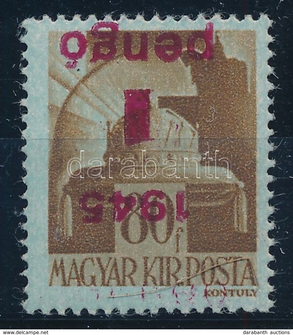 ** 1945 Kisegítő 1P/80f Fordított Felülnyomat Tanúsítvány/ Certificate: Leitold László - Sonstige & Ohne Zuordnung