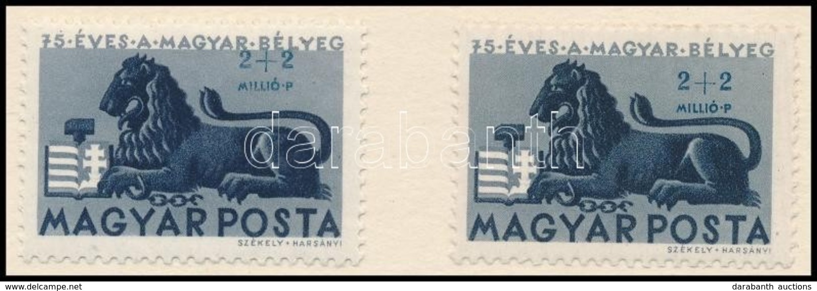 ** 1946 Bélyegjubileum 2MP Az értékszám Több Mm-es Elcsúszásával - Other & Unclassified