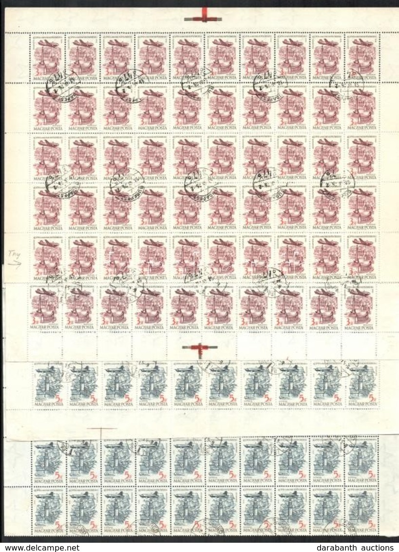 O 1958 40 éves A Magyar Repülőbélyeg Teljes ívsor 2 Db ívdarabban, Benne A 1621 Tévnyomat (14.000) - Sonstige & Ohne Zuordnung