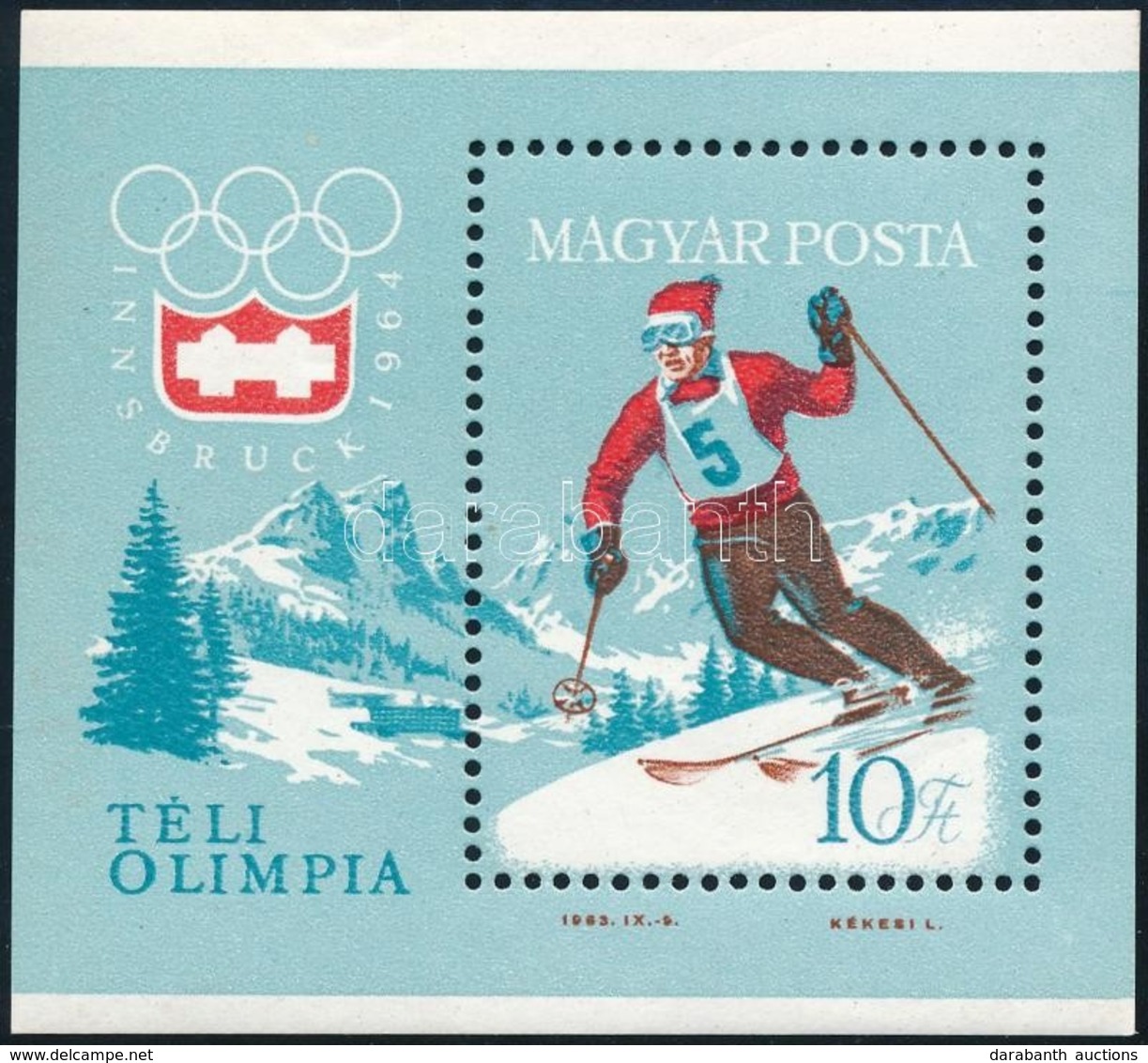 ** 1964 Téli Olimpia (II.) - Innsbruck 8 Db Blokk (8.000) - Otros & Sin Clasificación