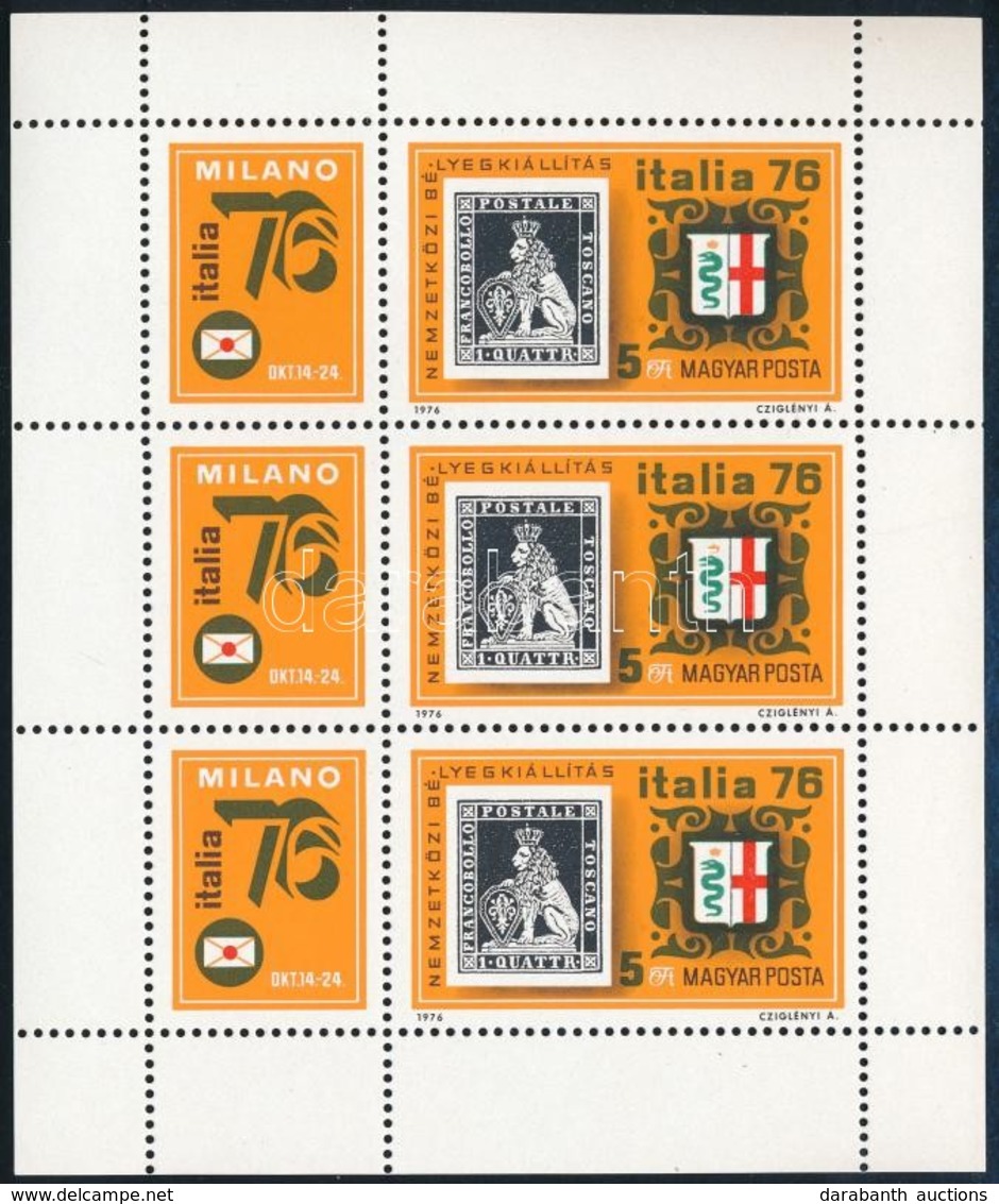 ** 1976 Italia (I.) 9 Db Kisív (3.600) - Other & Unclassified