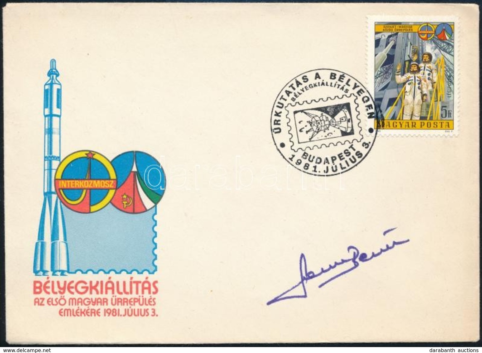 1981 Űrkutatás Bélyegkiállítás FDC Farkas Bertalan Aláírásával - Sonstige & Ohne Zuordnung