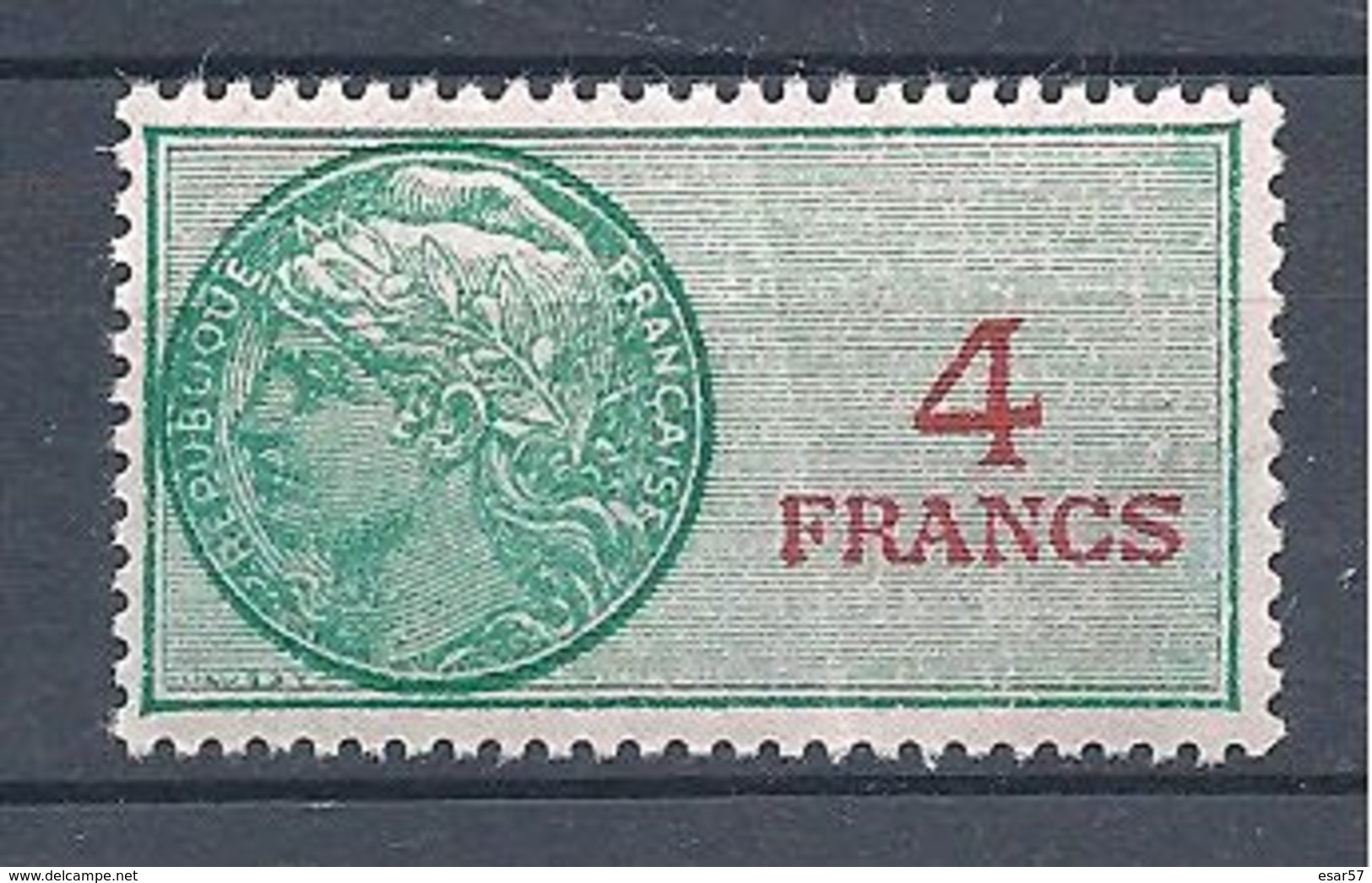 FRANCE FISCAUX DOUANES 4 Francs ** N° 17 Avec Un Pli - Autres & Non Classés