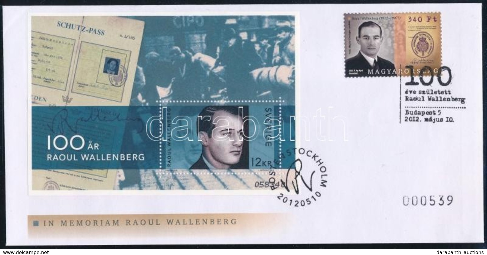 2012 Wallenberg FDC Magyar Bélyeggel és Svéd Blokkal - Otros & Sin Clasificación