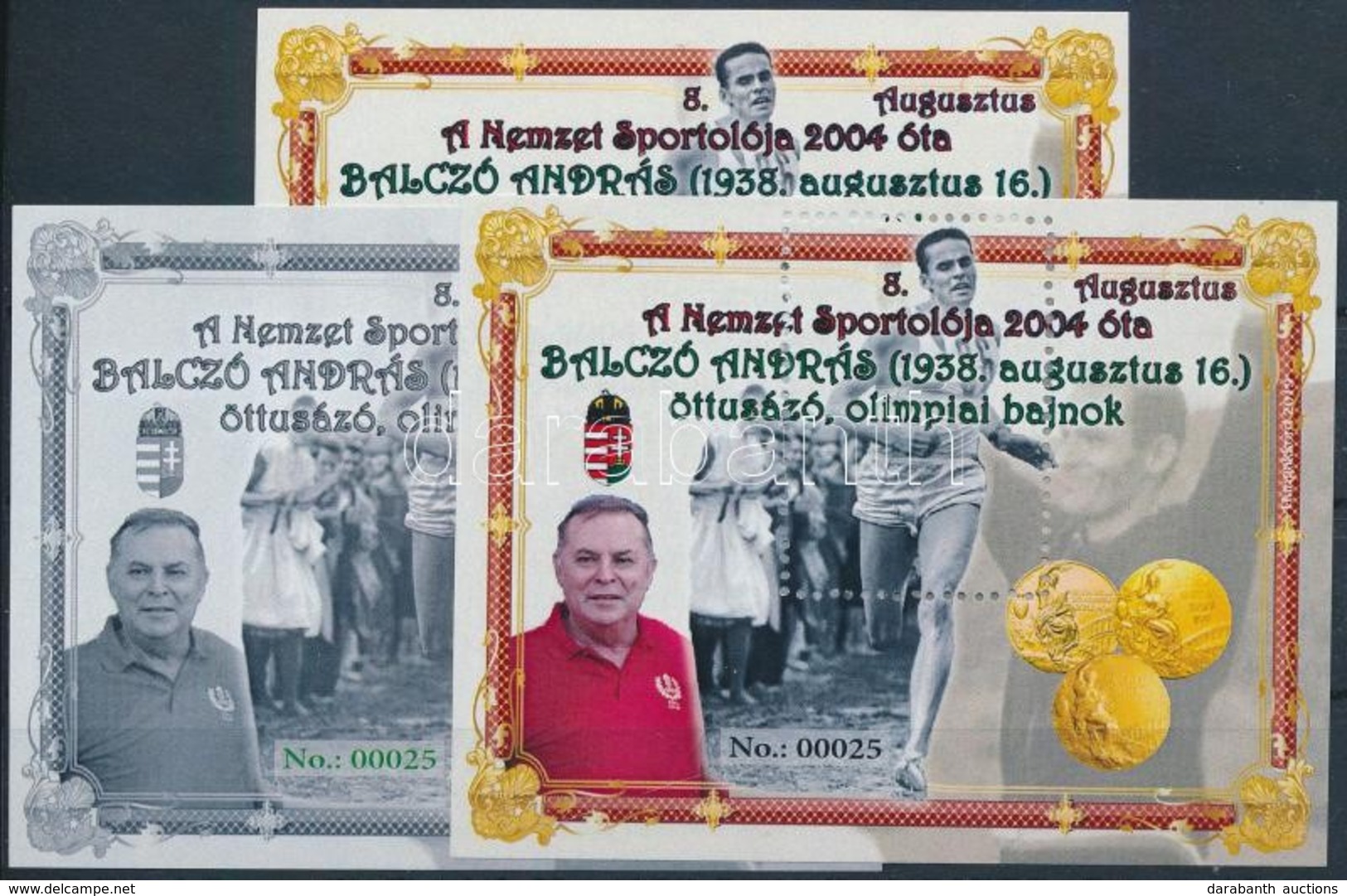 ** 2019 Balczó András A Nemzet Sportolója 3 Db-os Emlékív Garnitúra (00025 Sorszám) - Sonstige & Ohne Zuordnung