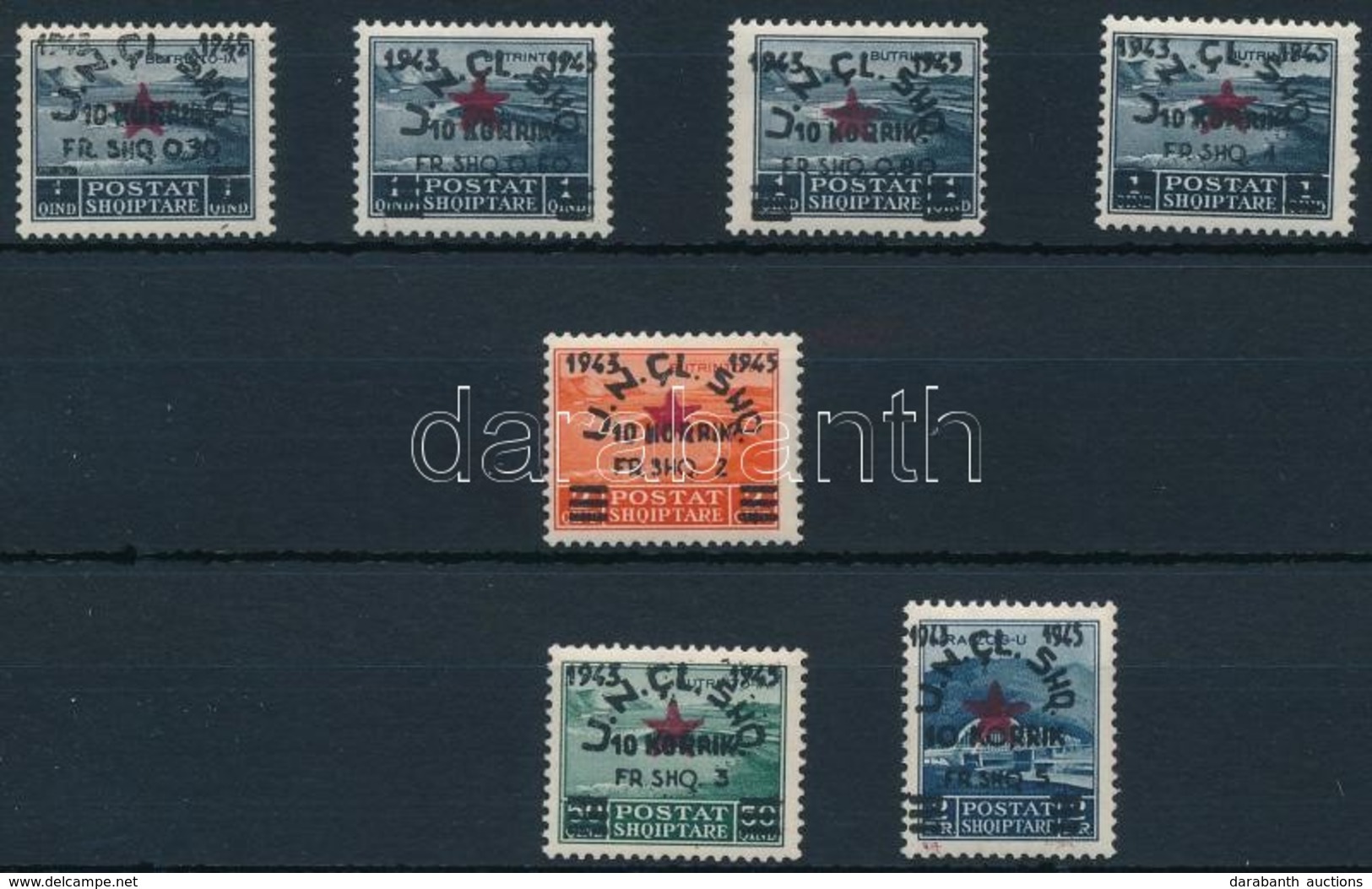 ** 1945 Néphadsereg Felülnyomott Sor Mi 368-374 - Other & Unclassified