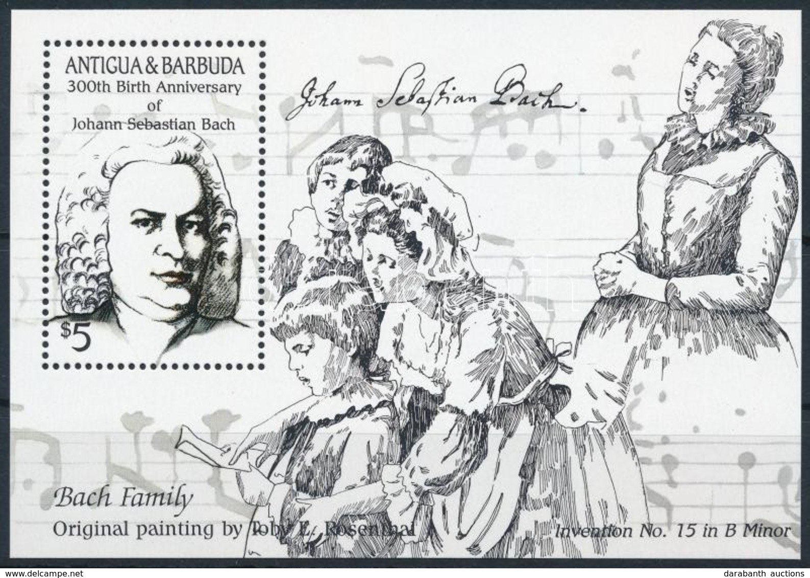 ** 1985 Johann Sebastian Bach Blokk,
Johann Sebastian Bach Block
Mi 99 - Sonstige & Ohne Zuordnung