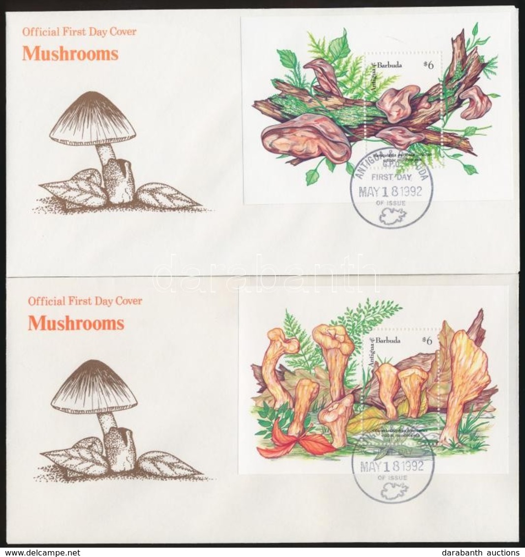 1992 Gomba Sor Mi 1637-1644 + Blokksor Mi 234-235 4 Db FDC-n - Sonstige & Ohne Zuordnung