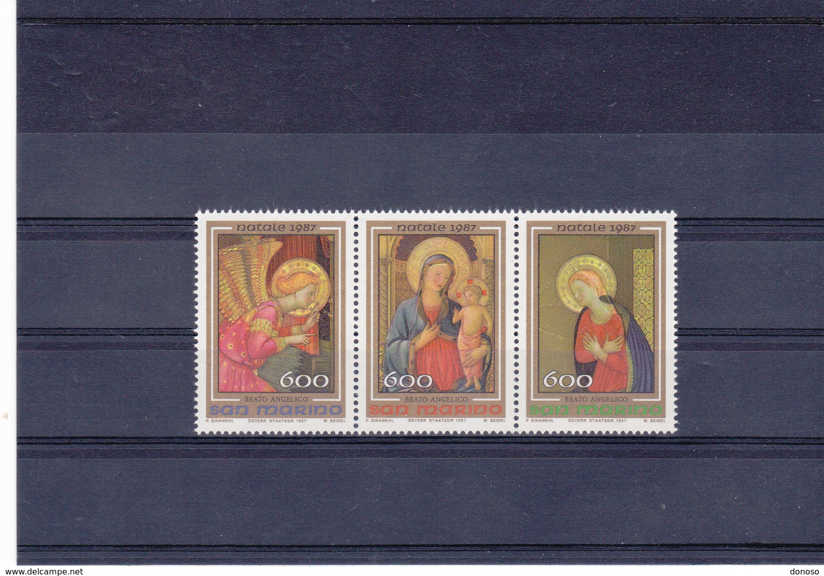 SAINT MARIN 1987 PEINTURES DE FRA ANGELICO NOËL Yvert 1171-1173 NEUF** MNH - Ungebraucht