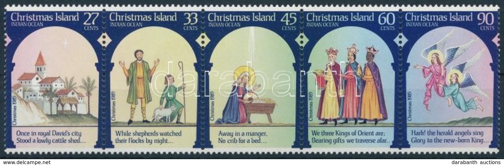 ** 1985 Karácsony ötöscsík,
Christmas Stripe Of 5
Mi 211-215 - Otros & Sin Clasificación