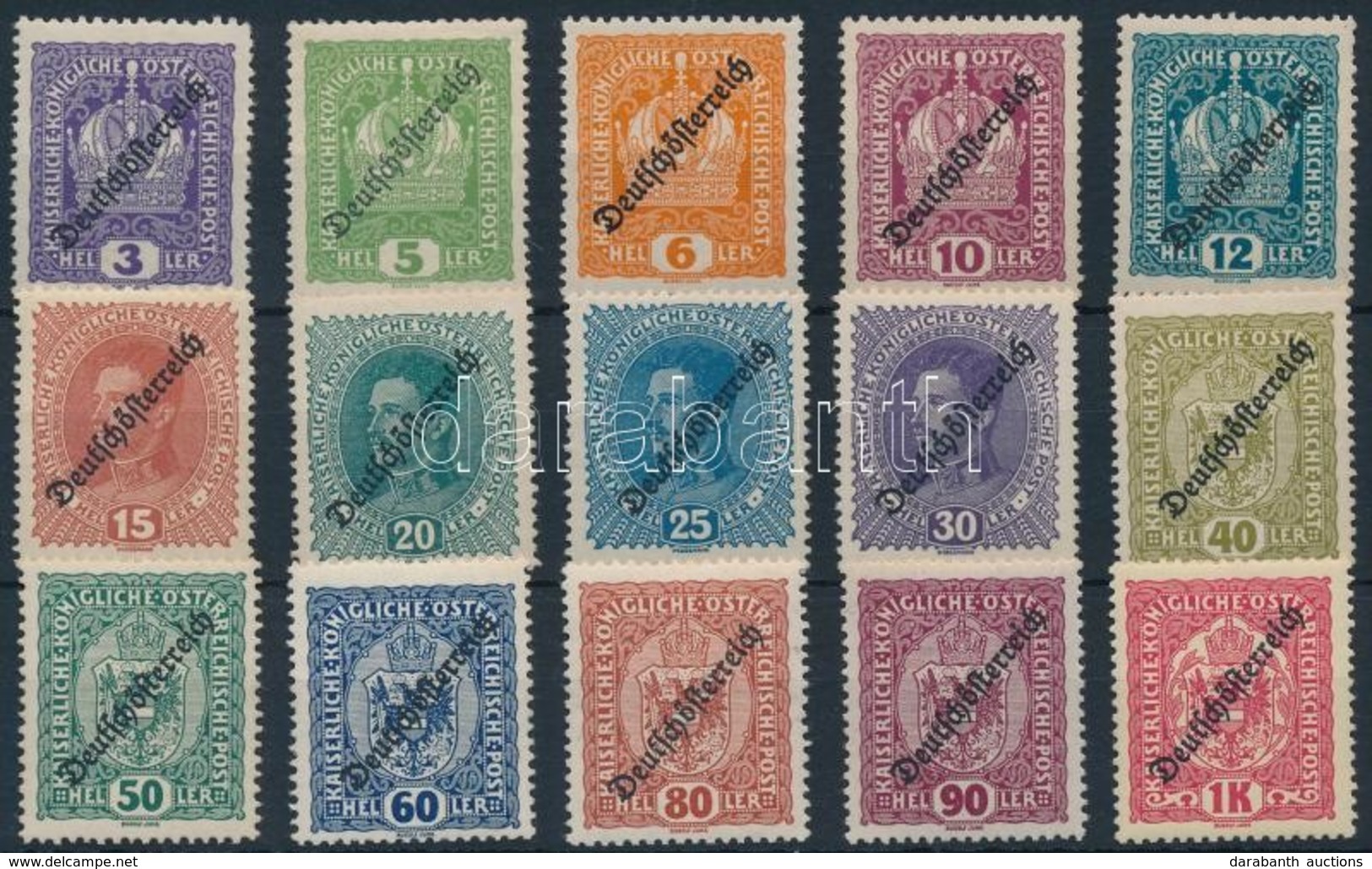 ** 1918 Forgalmi Sor Felülnyomással Mi 228-242 - Other & Unclassified