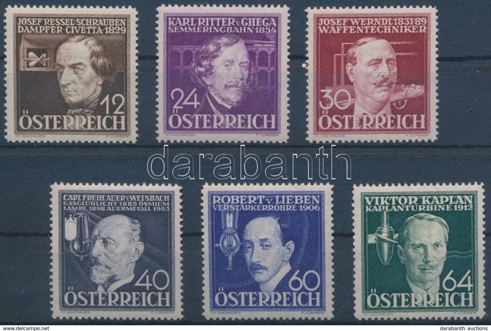 ** 1936 Feltalálók Sor Mi 632-637 - Sonstige & Ohne Zuordnung