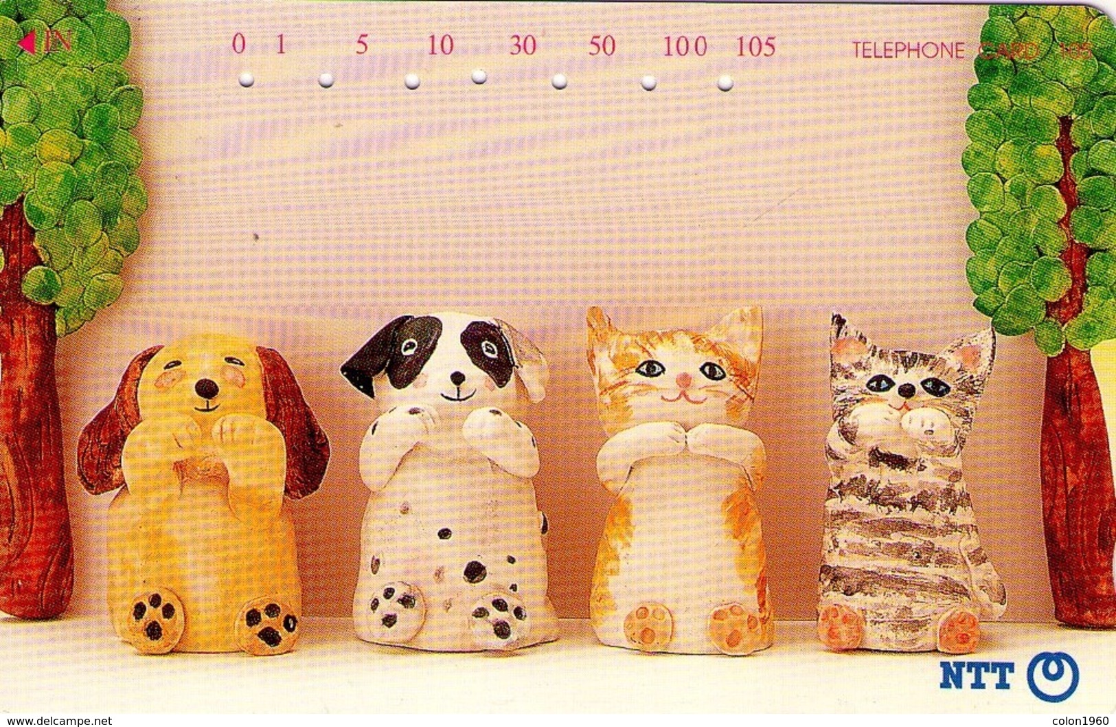 JAPON. PERROS DOGS - GATOS CATS. Cat And Dog Ornaments. JP-231-333 F. (146) - Gatos