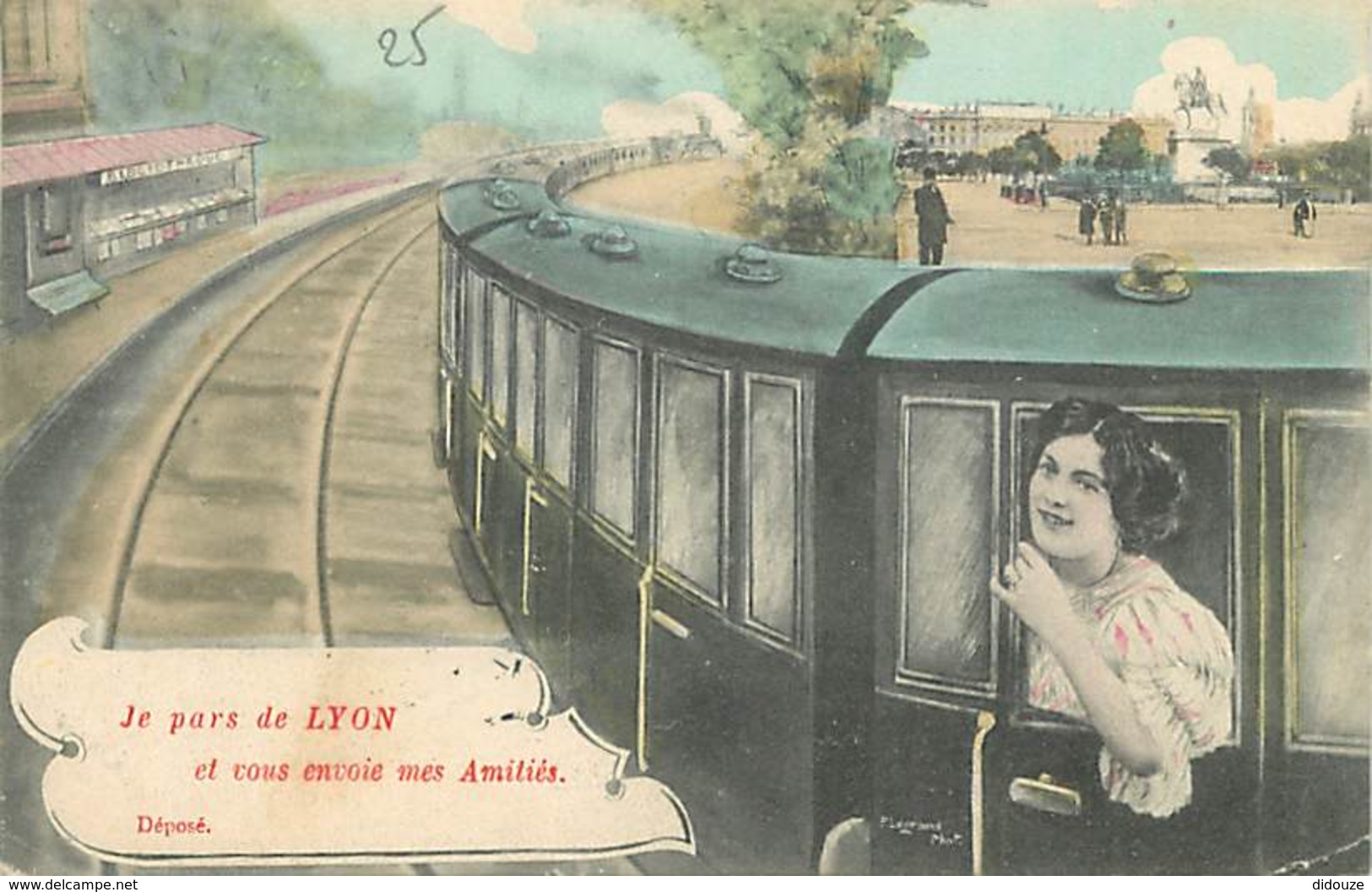 69 - Lyon - Je Pars De Lyon Et Vous Envoie Mes Amitiés - Trains - Oblitération Ronde De 1907 - Etat Pli Visible - Voir S - Autres & Non Classés